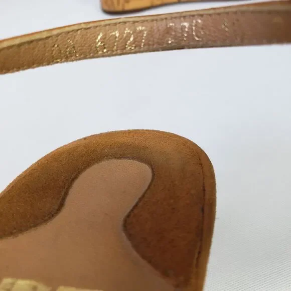 Salvatore Ferragamo Platform Cork Wedges Brown Leather SandalsItaly